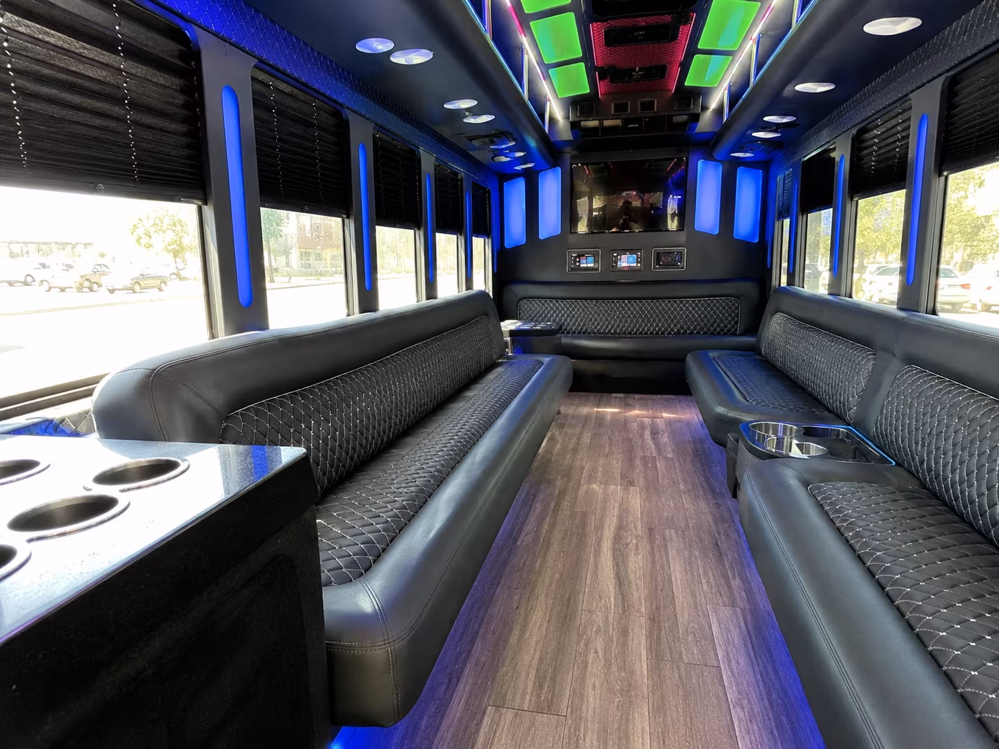 spring hill 15 passenger party bus inside
