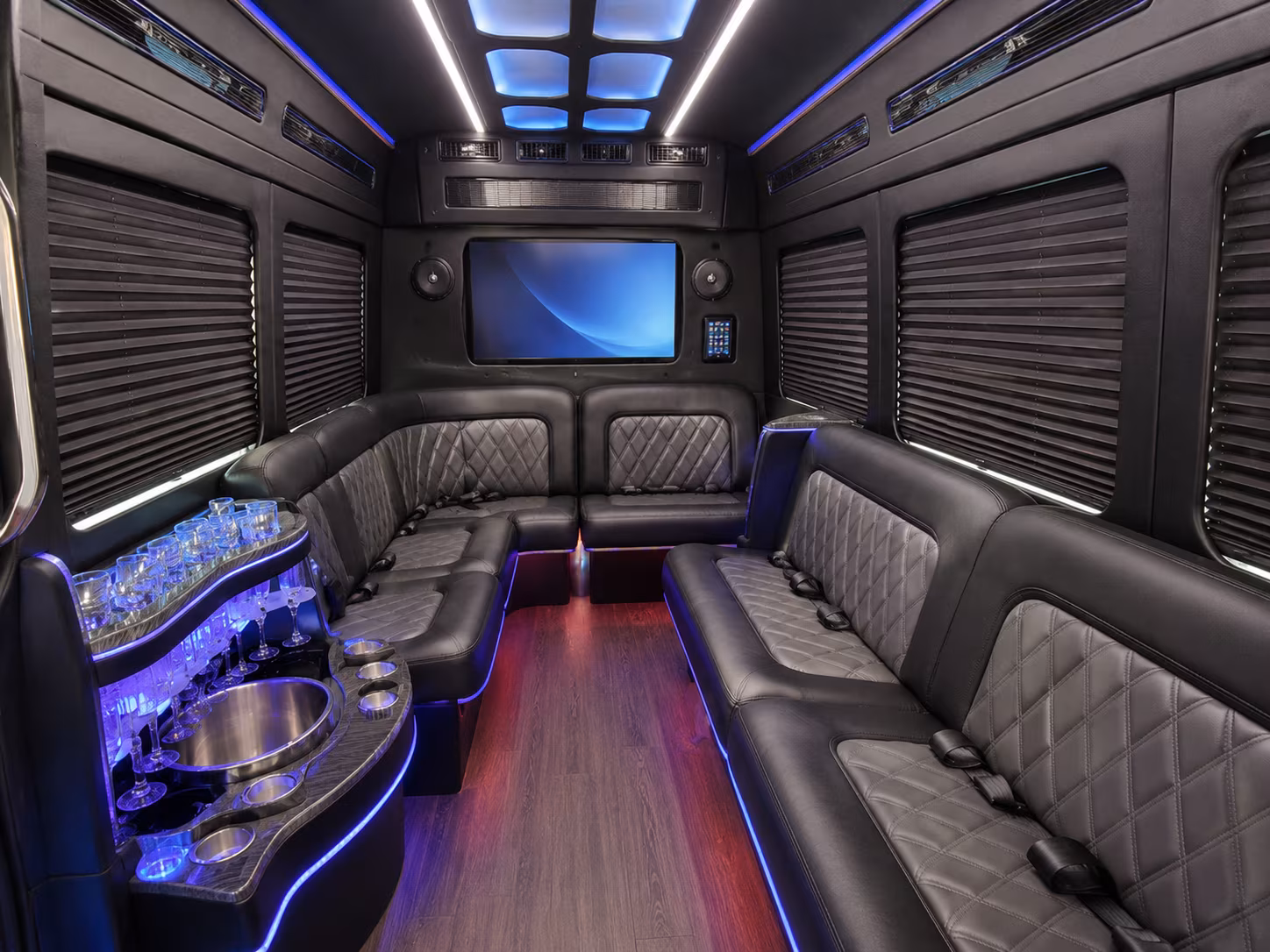 spring hill 20 passenger party bus inside