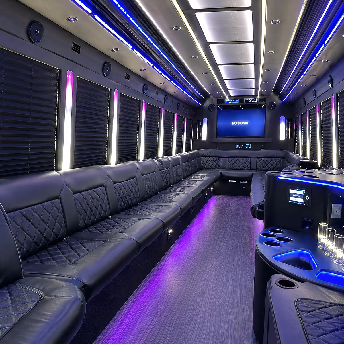 spring hill 30 passenger party bus inside