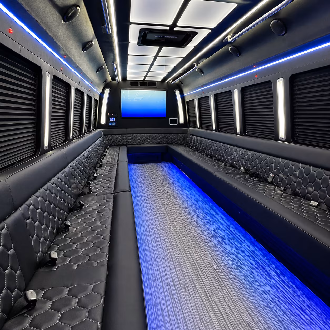 spring hill 50 passenger party bus inside