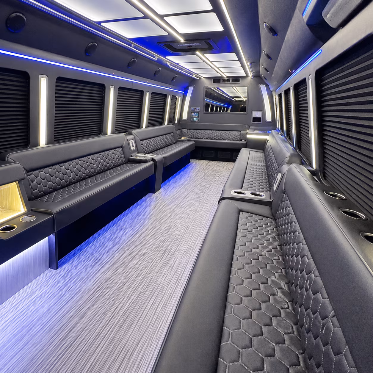 spring hill party bus rental interior